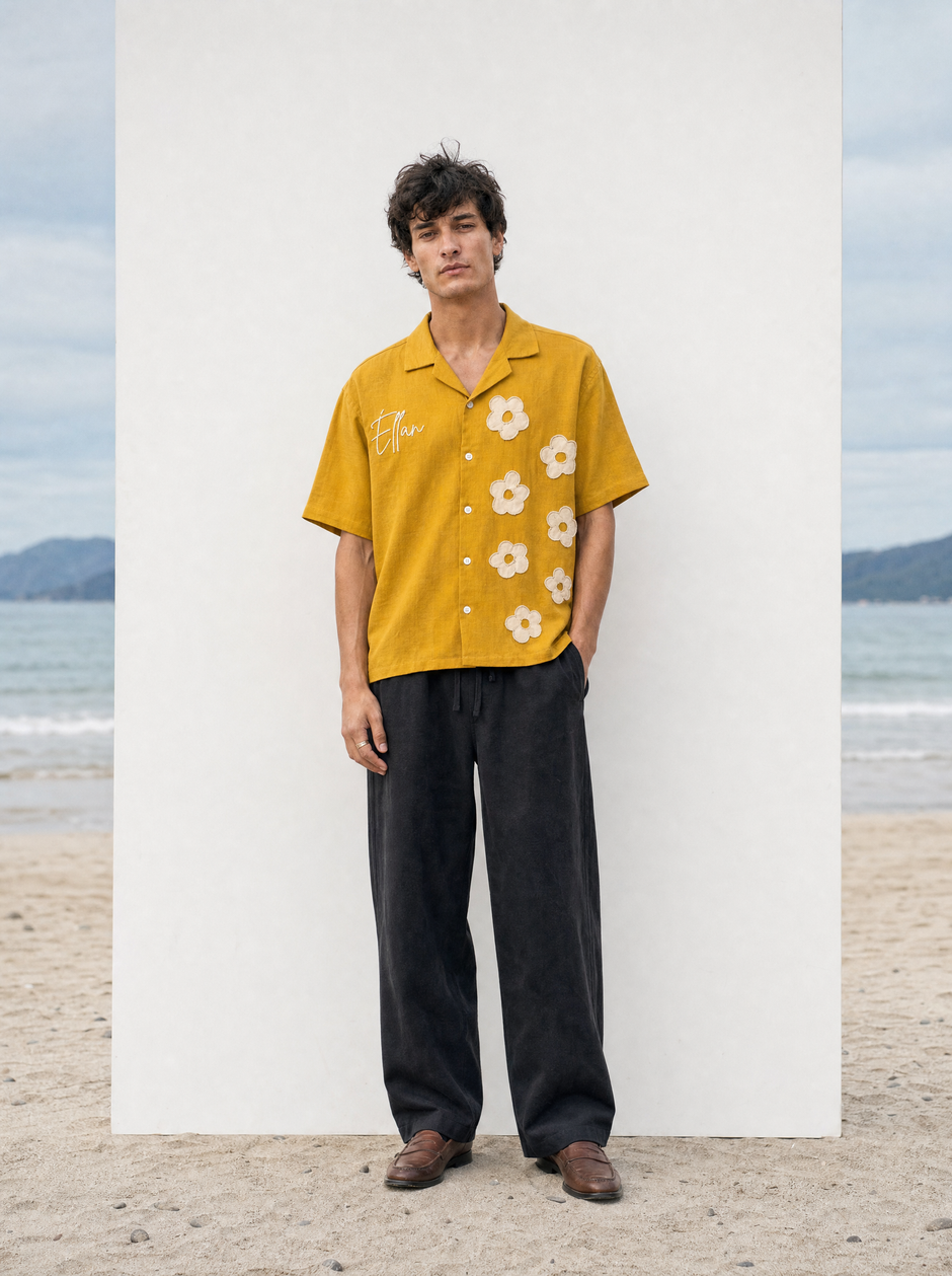 Mistral — Mustard Daisy Hemp Shirt