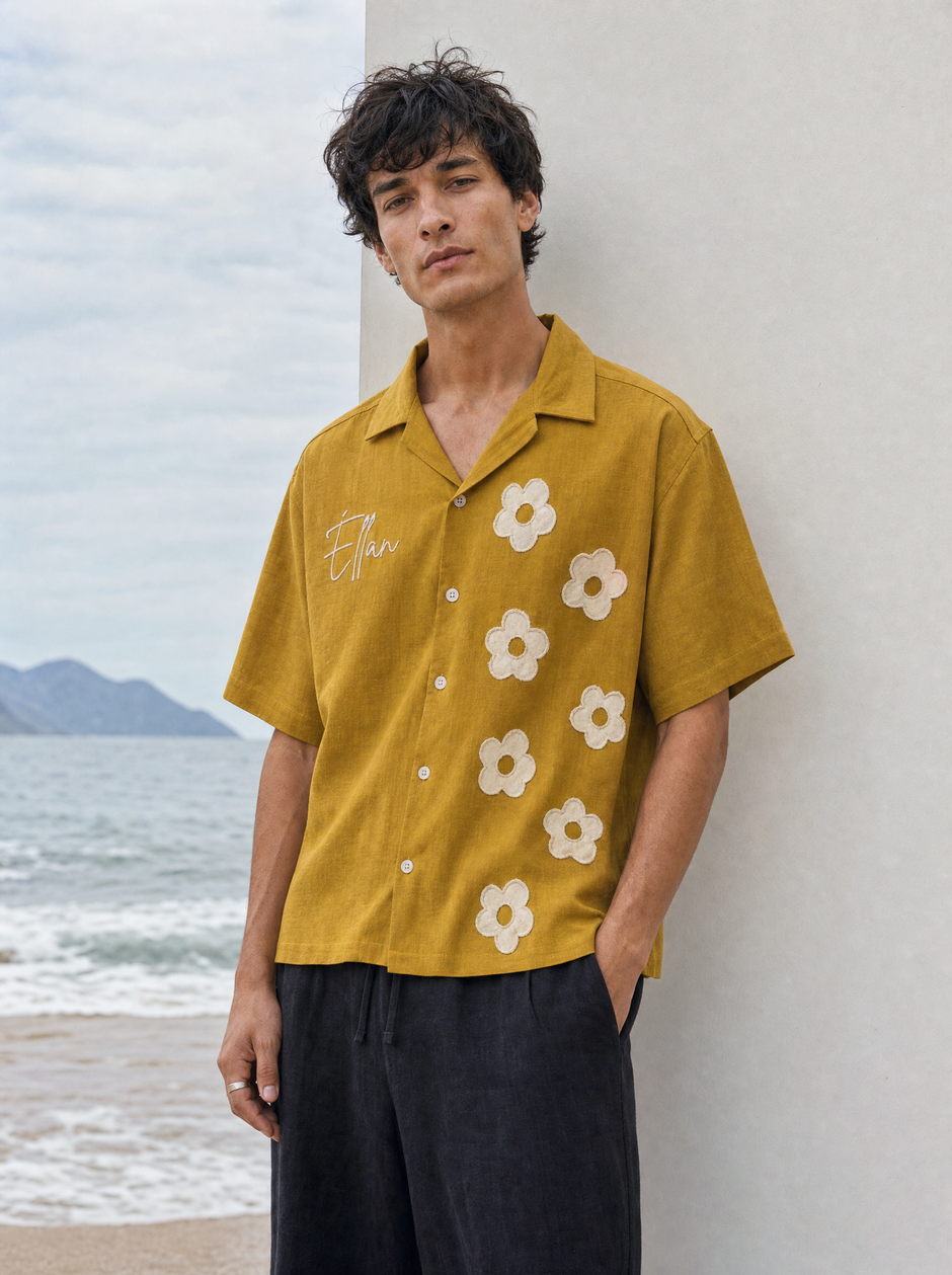 Mistral — Mustard Daisy Hemp Shirt