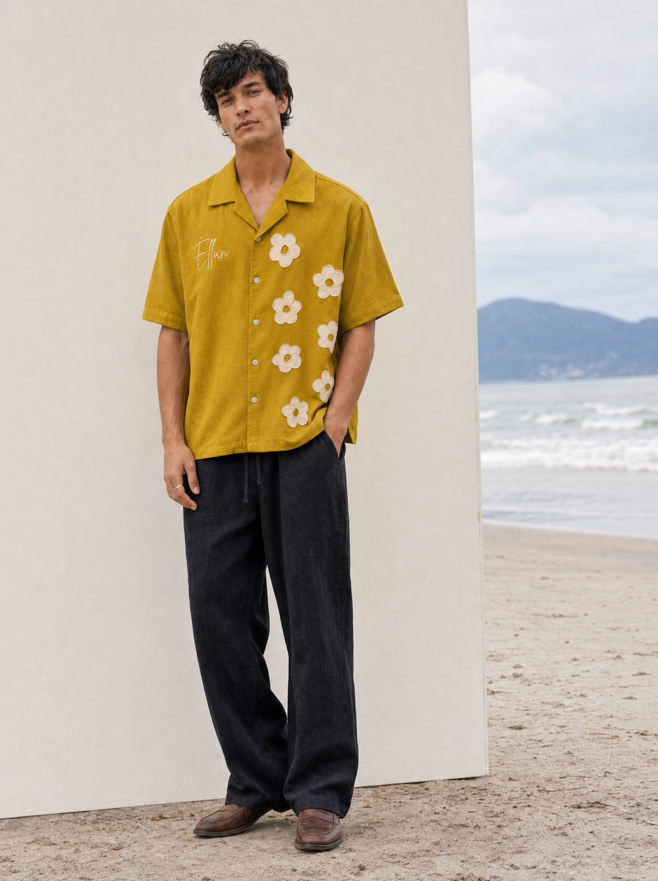 Mistral — Mustard Daisy Hemp Shirt