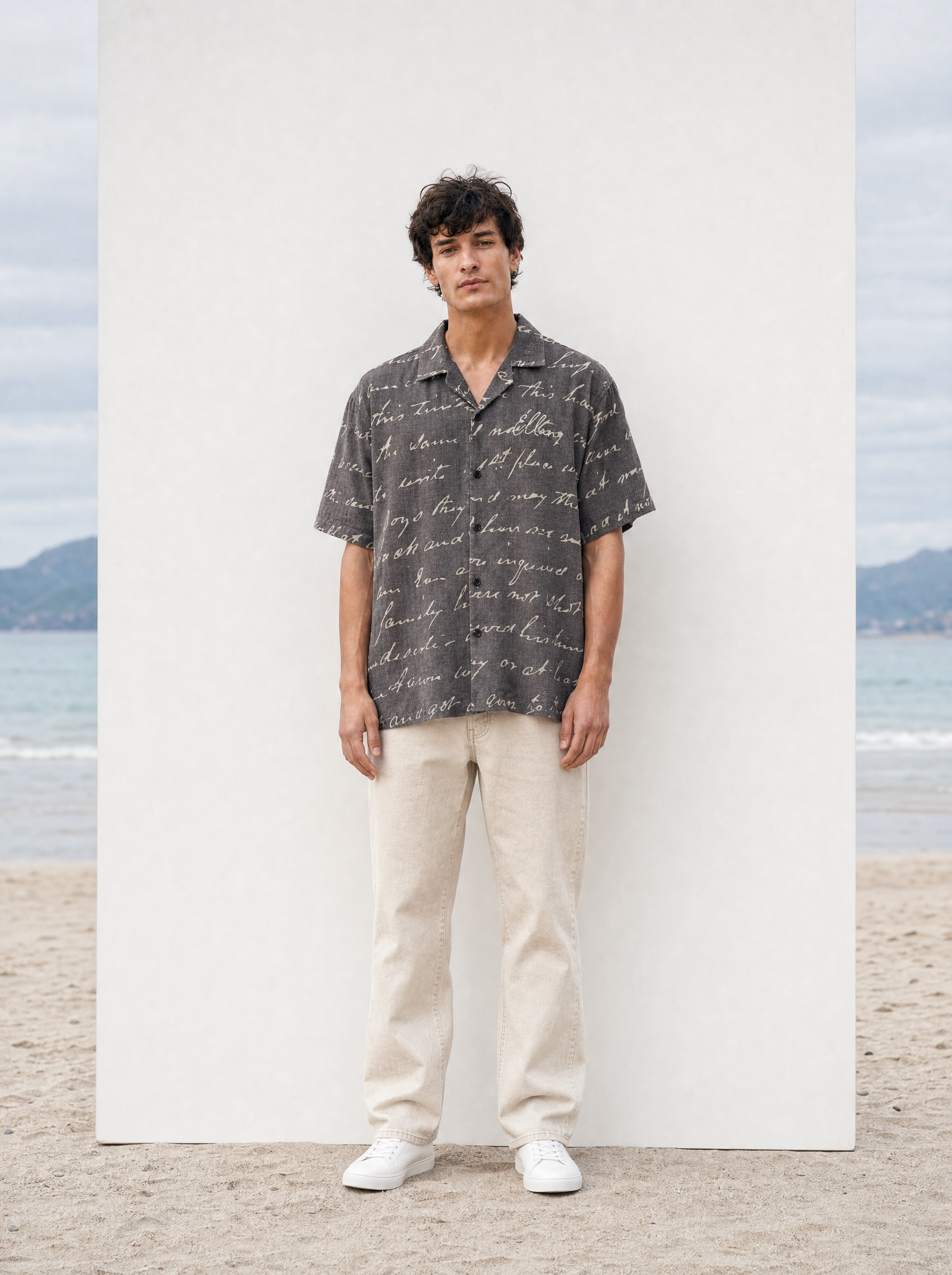Pollux — Statue Linen Shirt (Charcoal)