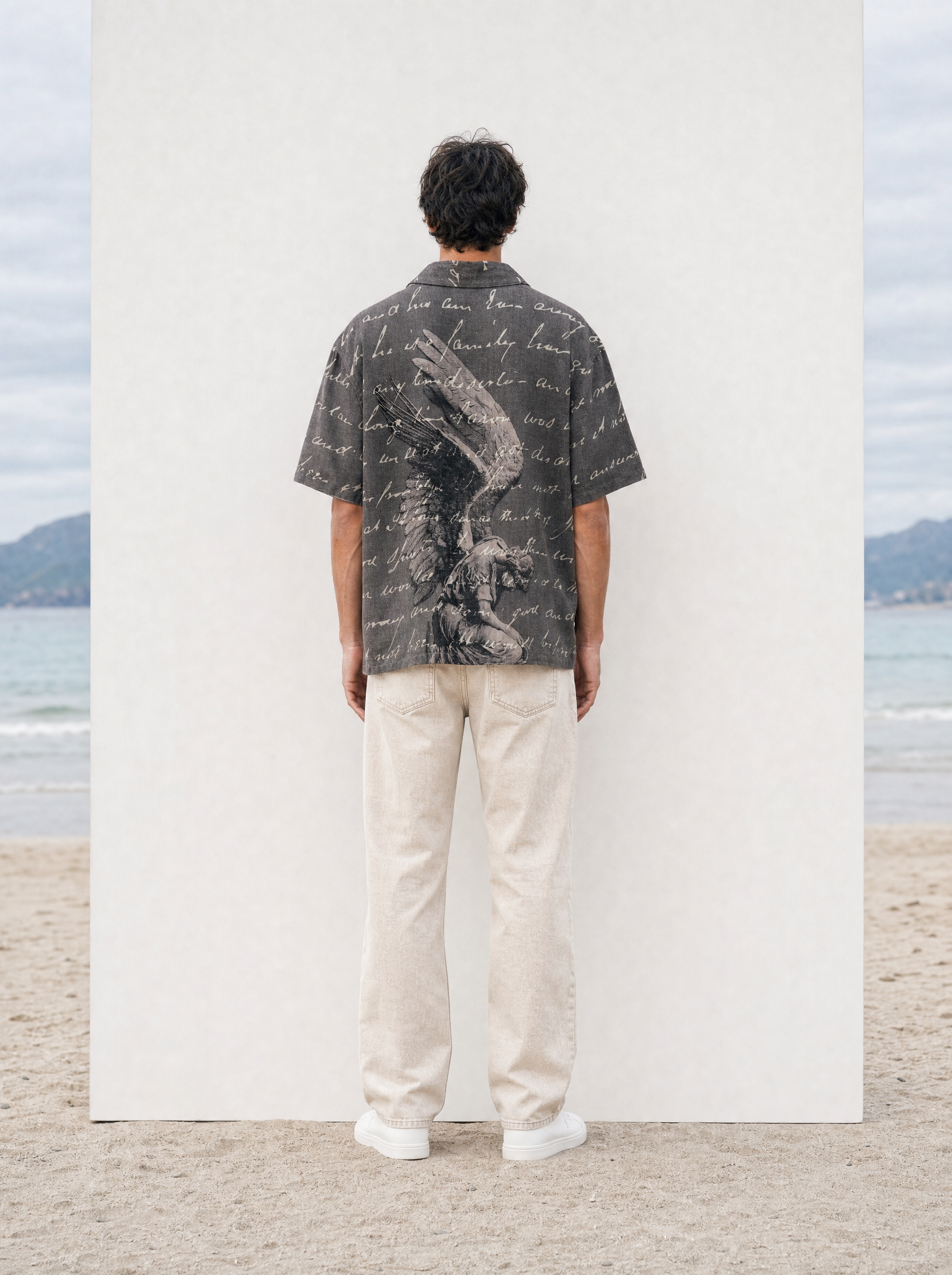 Pollux — Statue Linen Shirt (Charcoal)