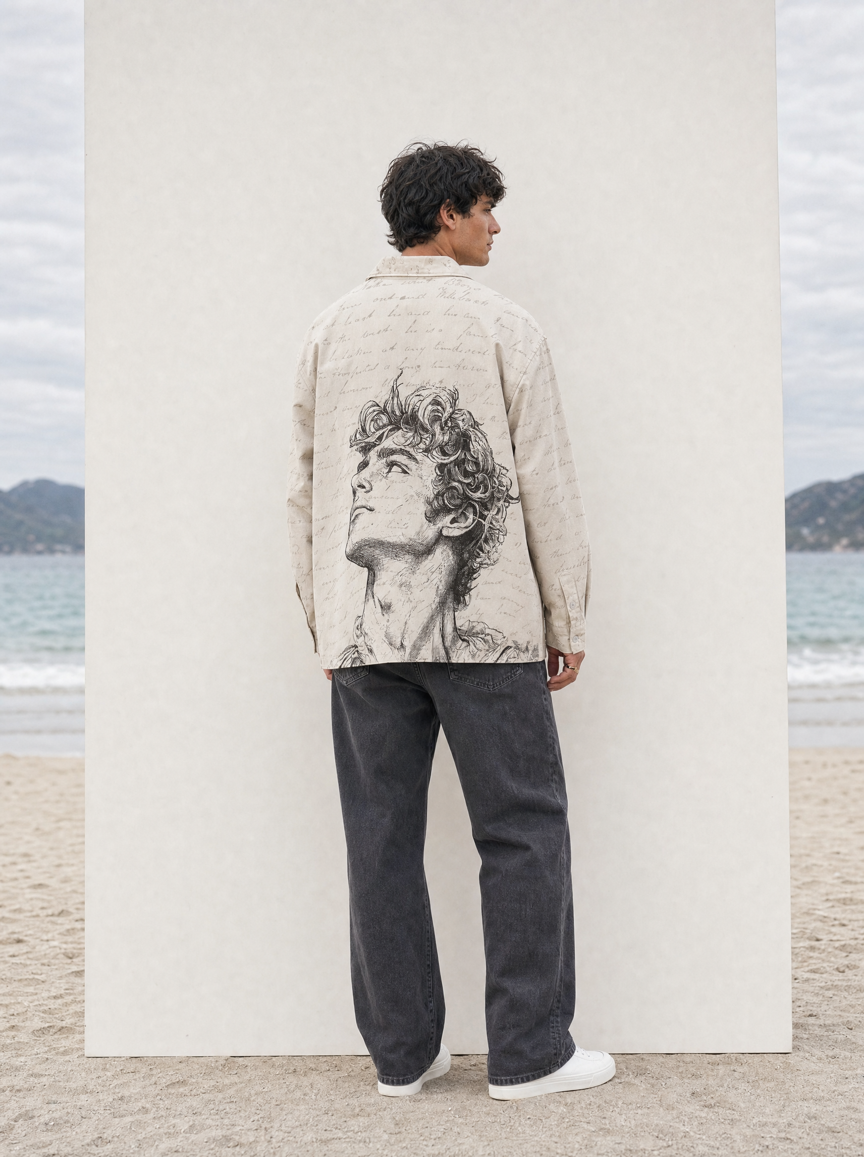 Apollo — Marble Bust Drill Shacket