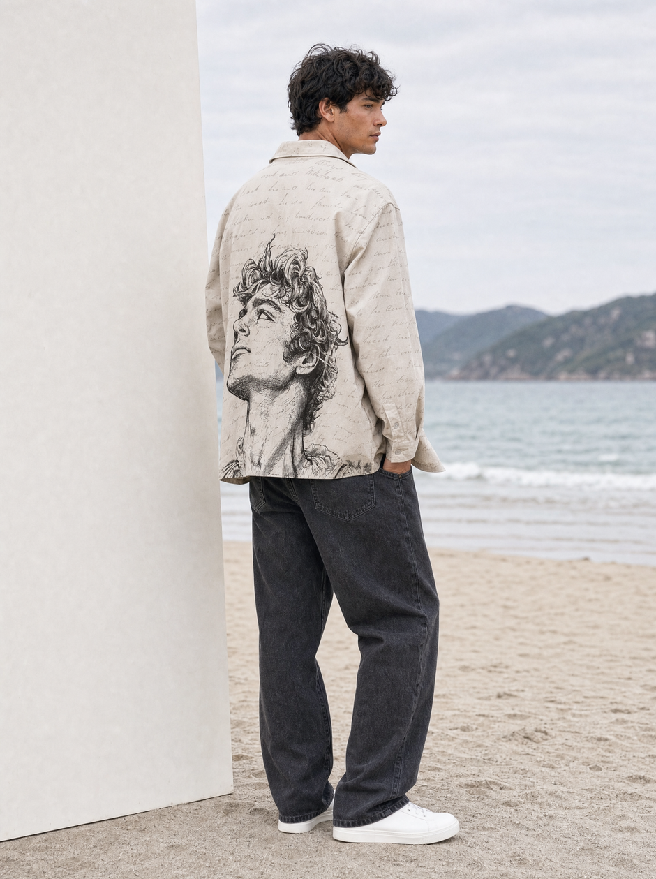 Apollo — Marble Bust Drill Shacket